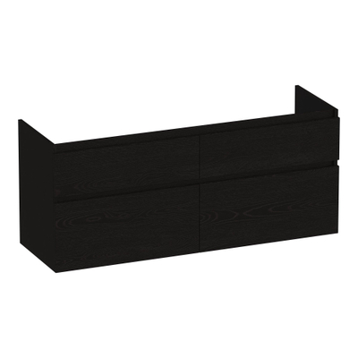 BRAUER Delight wastafelonderkast - 120x46x60cm - 4 softclose lades - greeploos - 2 sifon uitsparingen - Timber Black