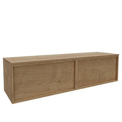 Saniclass Holz Frame Meuble de salle de bains - 160x45x40cm - 2 tiroirs - plan de toilette - Chêne naturel