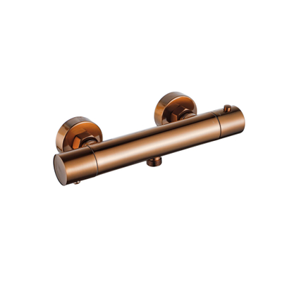 Robinet de douche Fortifura Calvi avec ensemble de douche à glissière avec douchette ronde, flexible de douche en métal Cuivre brossé PVD