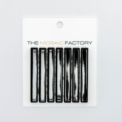 SAMPLE The Mosaic Factory Sevilla carreau mosaïque 1,2x9,2x0,8cm pour mur kitkat mini finger Céramique Brillant Noir