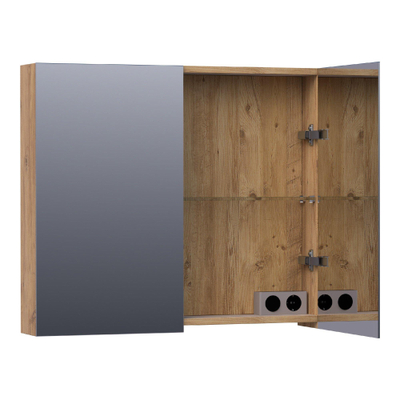 BRAUER Impress spiegelkast – 80x70x15 cm – 2 deuren, dubbelzijdige spiegeldeuren – Chateau