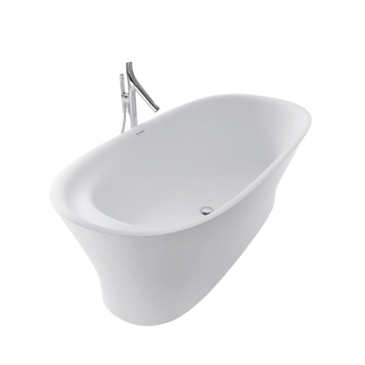 Duravit Cape cod Kunststof bad acryl ovaal - vrijstaand - met aangevormd paneel - 185x85x62cm - met af en overloopgarnituur - mat wit