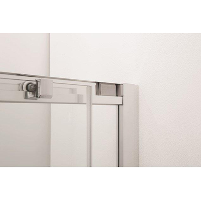 Crosswater Clear 6 Schuifdeur - 150x195cm - 8mm - helder veiligheidsglas - mat zwart profiel - mat zwart