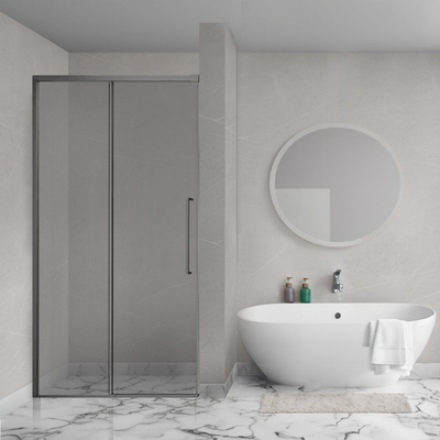 Aqua Vista Lokla Linea nisdeur - 120x200cm - incl. montageset - rookglas - gunmetal