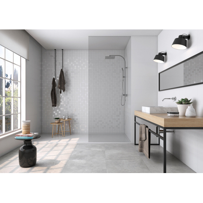 ÉCHANTILLON Terravito Velaro Carrelage mural et de sol - 60x60cm - Carré - 9mm - rectifié - Aspect béton - white