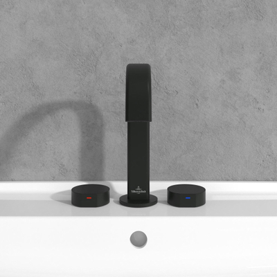 Villeroy & Boch Dawn Robinet de lavabo trois trous - noir mat