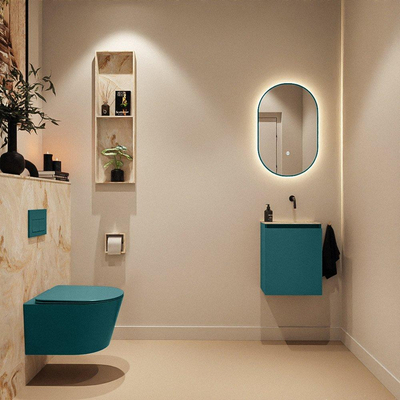 MONDIAZ TURE-DLUX 40cm toiletmeubel Smag. EDEN wastafel Frappe positie rechts. Zonder kraangat.