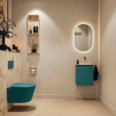 MONDIAZ TURE-DLUX Meuble toilette - 40cm - Smag - EDEN - vasque Frappe - position droite - sans trou de robinet
