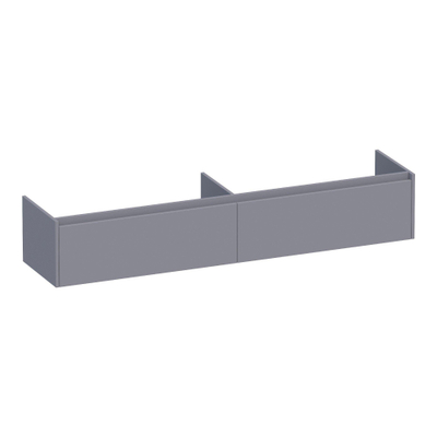 BRAUER Embrace wastafelonderkast - 198x35x45.5cm - 2 softclose lades - greeploos - 2 sifon uitsparingen - mat grijs