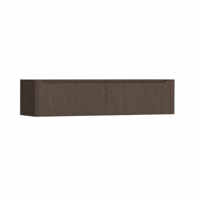 H&R Badmeubelen Juice Wastafelonderkast - 180x45x40cm - rechterhoek afgerond - 2 lades - geïntegreerde greep - coffee
