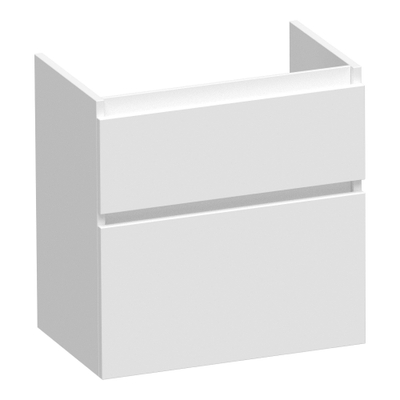 BRAUER Delight meuble sous lavabo peu profond - 60x39x60cm - 2 tiroirs softclose - sans poignée - 1 découpe pour le siphon - blanc mat