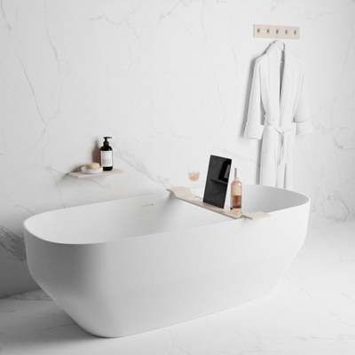 Mondiaz Easy Porte-rouleau de papier toilette - 16x16x8.6cm - Encastré/superficiel - Solid Surface - Lin mat