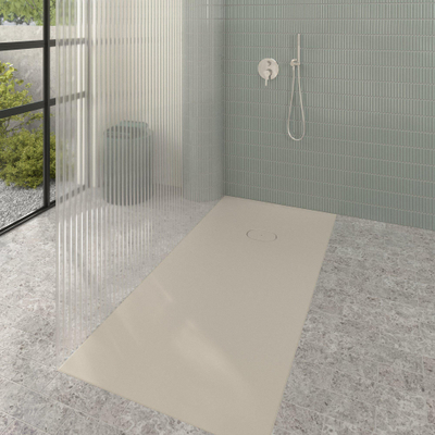 Villeroy & Boch Ecora douchebak - 170x80x4.5cm - afvoer korte zijde - almond (beige)