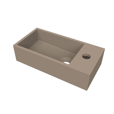 Arcqua Flair fontein - 36x18x9cm - cast marble - 1 kraangat - rechts - mat truffel