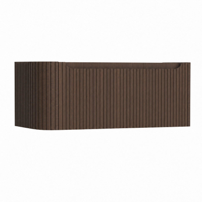 H&R Badmeubelen Juice Meuble sous vasque - 100x45x40cm - angle gauche arrondi - 1 tiroir - poignée intégrée - coffee