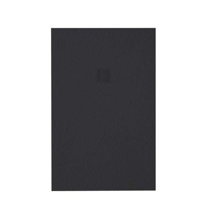 ZEZA Grade Receveur de douche - 80x140cm - antidérapant - antibactérien - marbre minéral - rectangle - finition mate noire