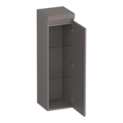 BRAUER Joy Wavy armoire haute 120 avec 1 porte sans poignée ouvrant vers la droite mat taupe