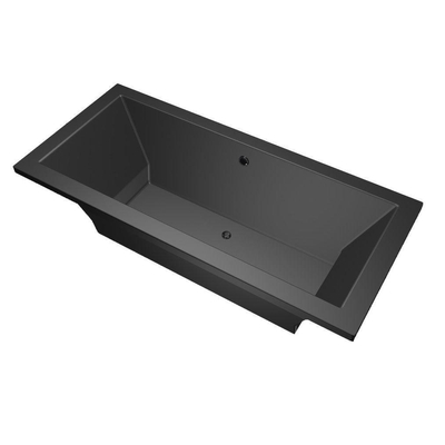 Xenz Society Duobad - 175x80x53 - afvoer Midden - acryl - ebony
