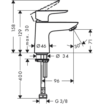 Hansgrohe Talis E robinet lave-mains 80 chrome