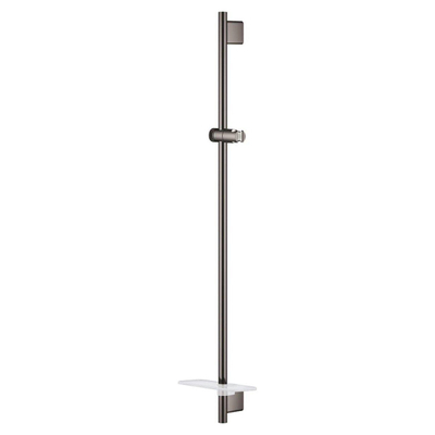 GROHE Grohtherm 1000 Smartactive Ensemble de douche glissant - 90cm - avec porte-savon - robinet de douche thermostatique - douchette ronde - flexible lisse - 125cm - graphite dur brossé