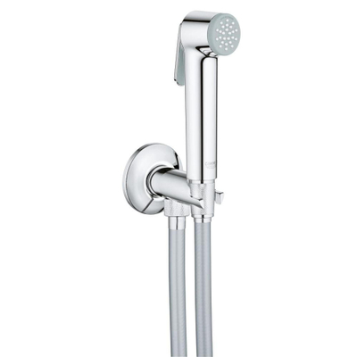 GROHE Tempesta-F Trigger Spray 30 Ensemble de douche - 1 type de jet - rond - avec support - avec robinet d'équerre intégré - corps lisse - 125 cm - chrome