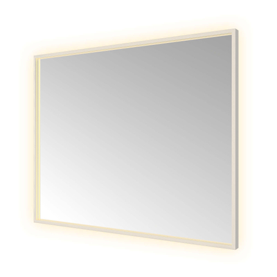 Hotbath &MORE Spiegel - 100x80cm - directe en indirecte LED - color changing - spiegelverwarming - dimbaar - met afstandsbediening - PVD - geborsteld messing (RVS)
