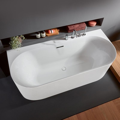 Villeroy & Boch Loop & Friends half - vrijstaand bad - 180x80cm Acryl - Stone White (mat wit)