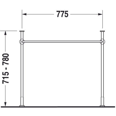 Duravit Vero console métallique pour/lavabo hauteur réglable +5cm chrome