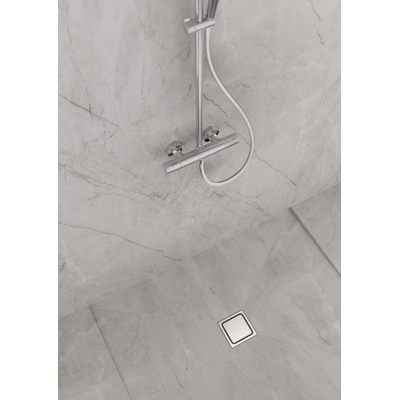 Hansgrohe RainDrain Spot Plus - 15x15cm - hoogte verstelbaar frame - brushed stainless steel