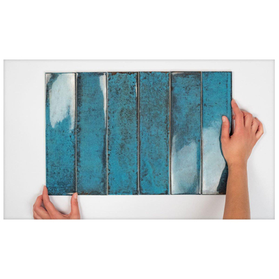 Cifre Alchimia Carrelage mural bleu 7,5x30cm Bleu