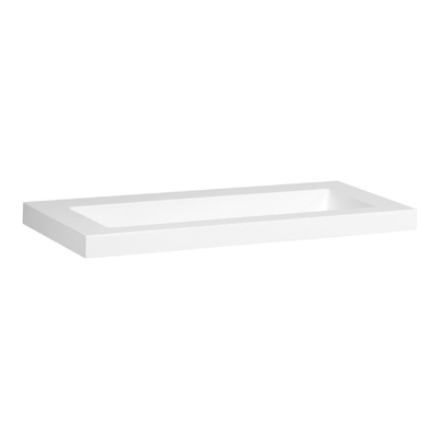 BRAUER Lavabo Spring peu profond 80x40x5cm - 1 lavabo - 0 trous de robinet - marbre minéral - blanc satiné
