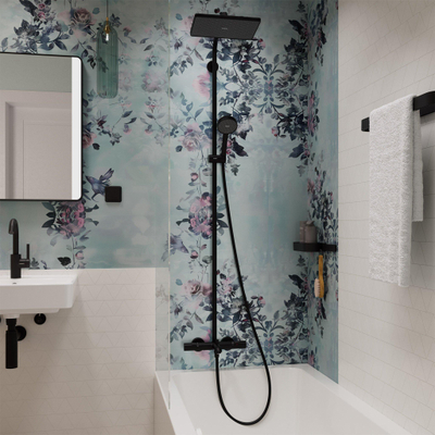 Hansgrohe Activera Q Showerpipe 290 met badthermostaat Ecostat Fine mat zwart