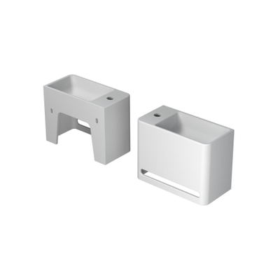 INK Hangar Fontein - 40x20x30cm - wasbak rechts - 1 kraangat - polystone wit mat