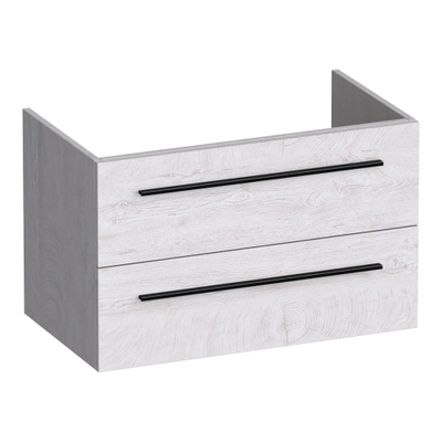 BRAUER Trust meuble sous-lavabo 80 sans poignées rapportées 2 tiroirs à fermeture douce et 1 découpe pour siphon - Forest Seashell