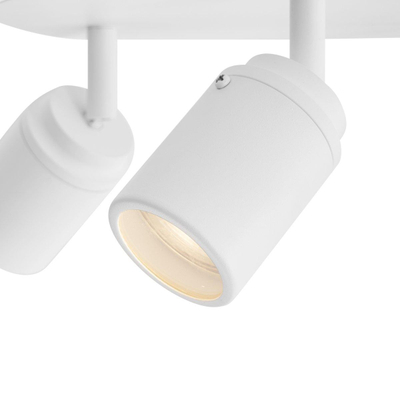 QAZQA Ducha - 3 lampes - lampes led dimmables incluses - IP65 - Rond - Blanc