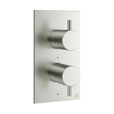 Crosswater MPRO Douche pluie - encastrable - pommeau 30cm - bras de douche mural - barre curseur - douchette ronde - Inox