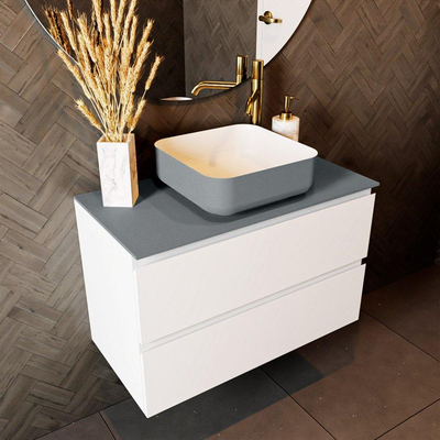Mondiaz TOP 30 Topblad - 80x30x0.9cm - geschikt voor afdekplaat - Solid surface - Plata