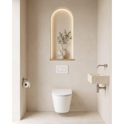 QeramiQ Dely Pack WC - réservoir encastré Geberit UP320 - plaque de déclenchement blanche - WC - Abattant WC - blanc mat