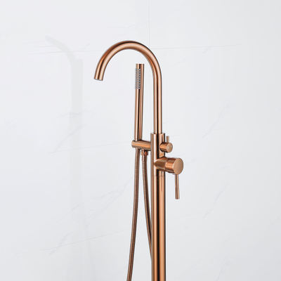Fortifura Calvi Vrijstaande Badkraan - 113cm - handdoucheset - PVD - geborsteld koper