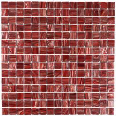 The Mosaic Factory Amsterdam Mozaïektegel - 32.2x32.2cm - wand en vloertegel - glans - wine red