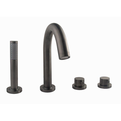 Wiesbaden Caral afbouwdeel - met handdouche - PVD - geborsteld gunmetal (antraciet)
