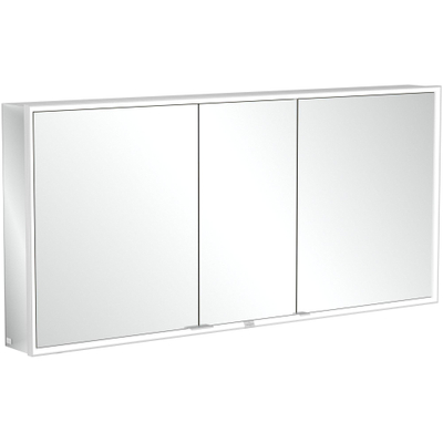 Villeroy & Boch My View Now spiegelkast - met 3 deuren - met led verlichting en wastafelverlichting - 160x75x16.8cm - met sensorschakelaar - Aluminium (zilver)