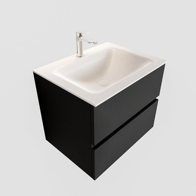 MONDIAZ VICA Ensemble de meuble salle de bain - 60cm - 2 tiroirs - lavabo Cloud central - 1 trou de robinet - solid surface urban