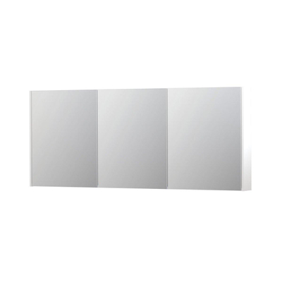 INK SPK2 Spiegelkast - 180x14x74cm - 3 deuren - dubbelzijdige Spiegel - schakelaar en stopcontact - MDF lak wit mat