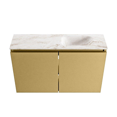 MONDIAZ TURE-DLUX 80cm toiletmeubel Oro. EDEN wastafel Frappe positie rechts. Met 1 kraangat.