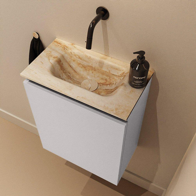 MONDIAZ TURE-DLUX Meuble WC 40 cm Cale. EDEN lavabo Frappe position milieu. Sans trou de robinet.