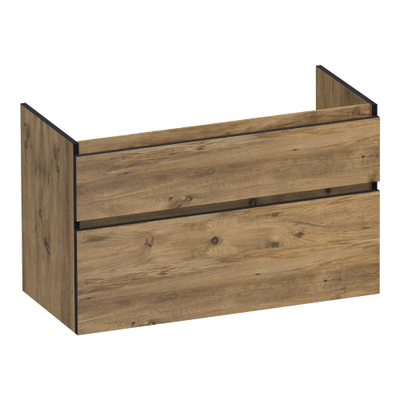 BRAUER Delight Edge wastafelonderkast 100 2 softclose lades - greeploos - 1 sifon uitsparing - Chateau