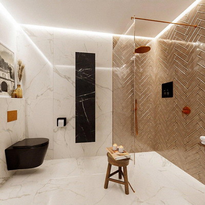 MONDIAZ BEAM Armoire colonne - 160cm - 2 portes - Marquina