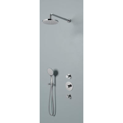 Hotbath Buddy Thermostatische Regendoucheset - inbouw - 2 stopkranen - chroom