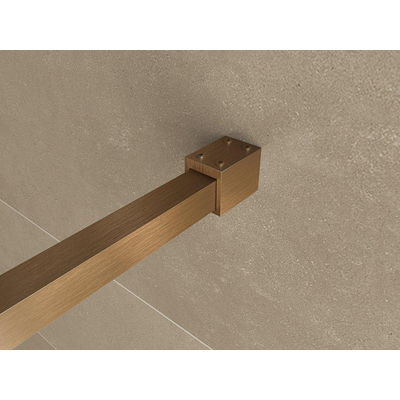 Wiesbaden Square Paroi de douche à l'italienne 900 x 2000 x 8 mm verre clair nano/bronze brossé cuivre